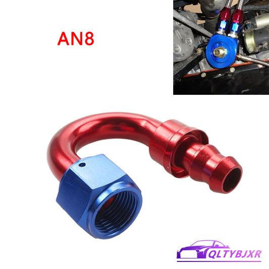 8AN AN8 180Degree Push Lock Hose End Barb Fitting/Adaptor Push-On Hose Fitting