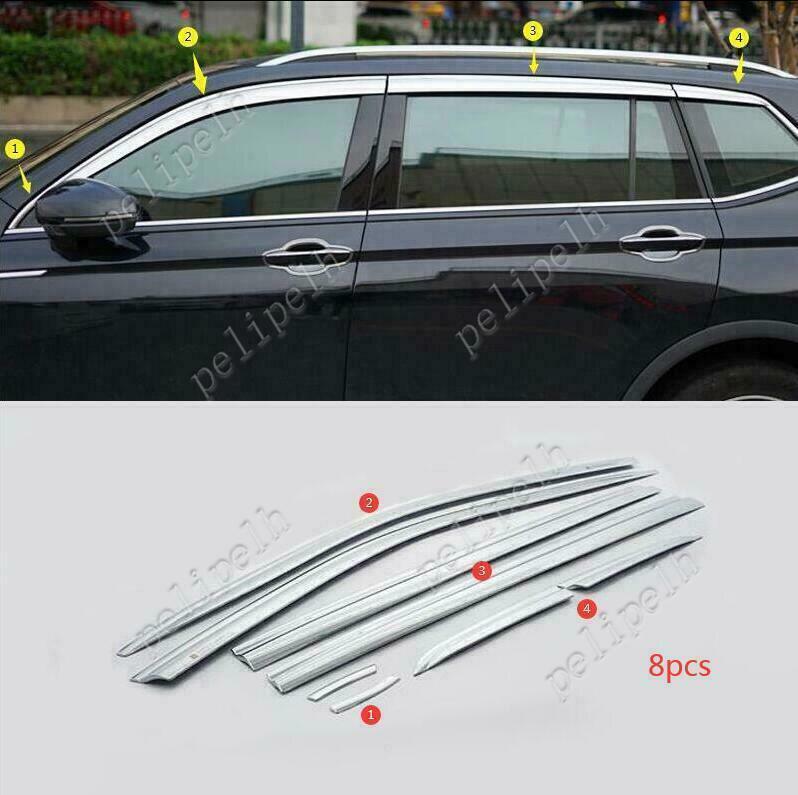 for VW for Tiguan 2018-2021 Chrome Window Wind Visors Sun Rain Guard Vent Deflectors