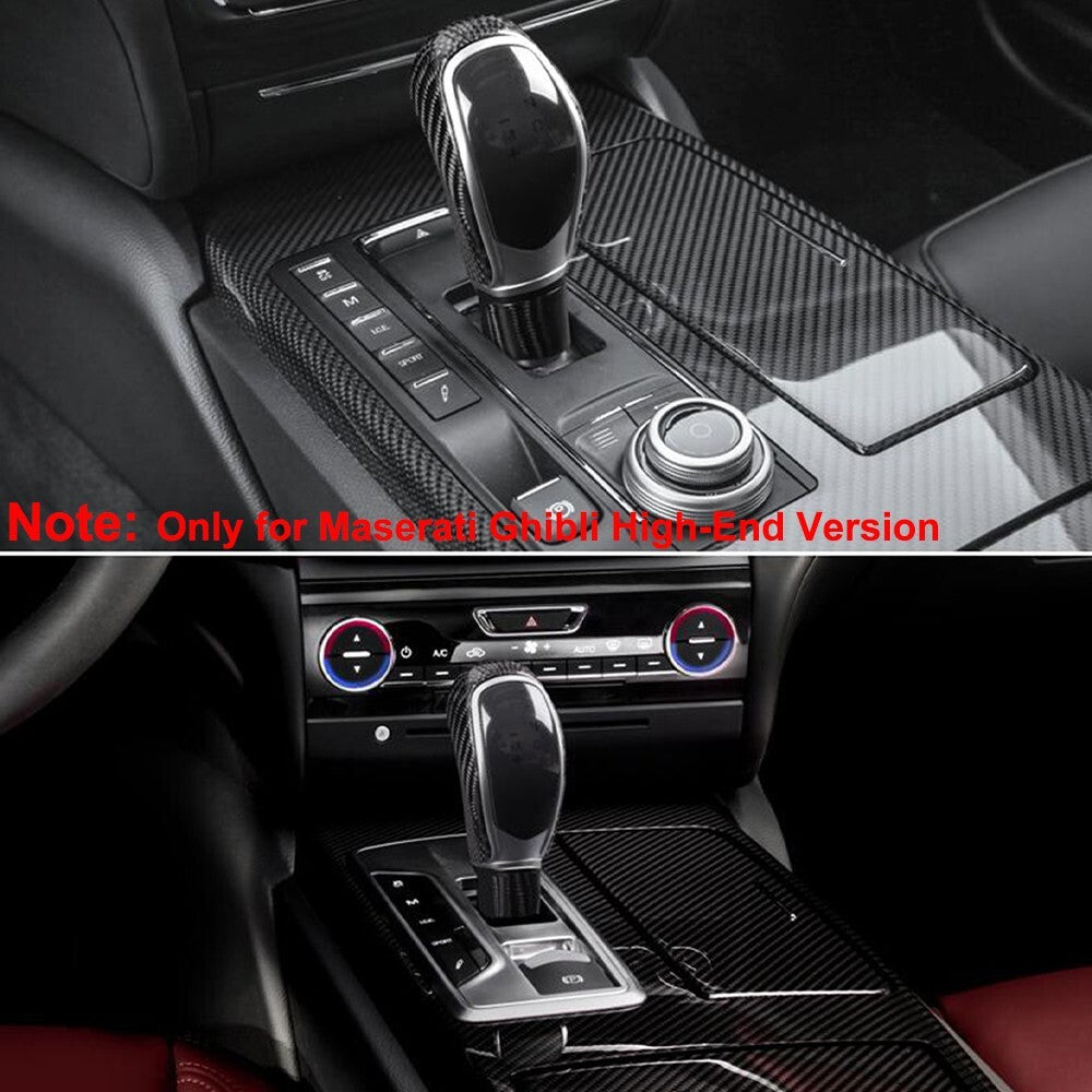 5D Carbon Fiber Door Panel Gear Shift Stickers for Maserati Ghibli 2014-2018
