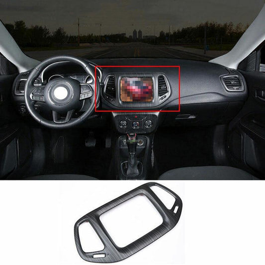 Central Console Navigation Panel Trim Fit for Jeep Compass 2017-2020 Wood Grain