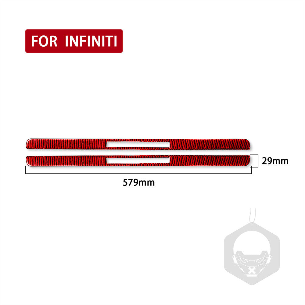 Red Carbon Fiber Door Sill Scuff Guard Plate Trim for Infiniti G37 Sedan 2007-13