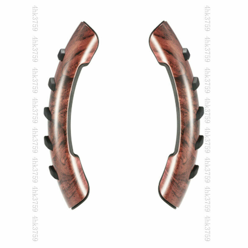 2pcs Wood Grain Look Steering Wheel Auxiliary Booster Spinner Handle Trim Cover