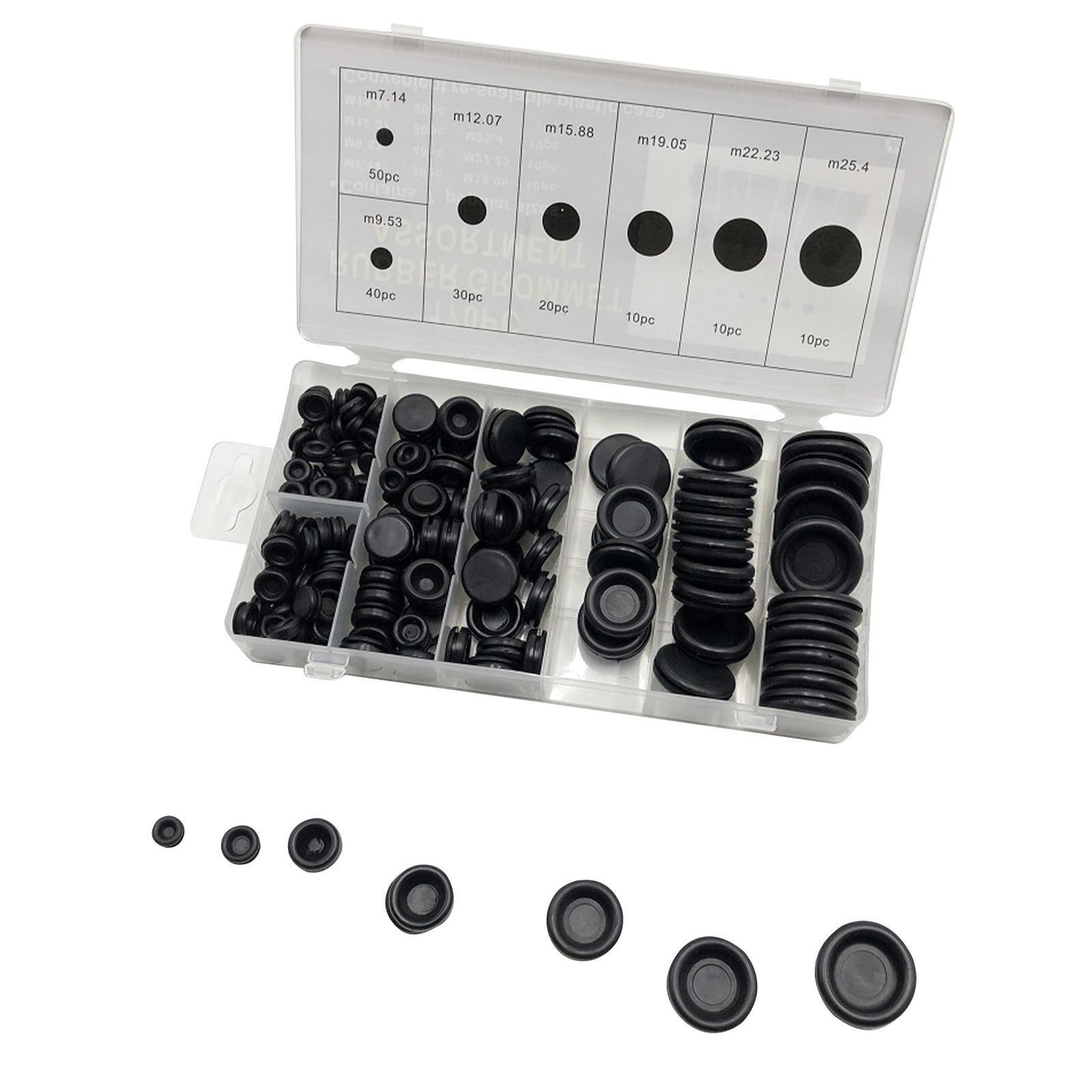170pcs Rubber Washer Firewall Hole Plug Eyelet Set Gasket Seal Ring Assortment