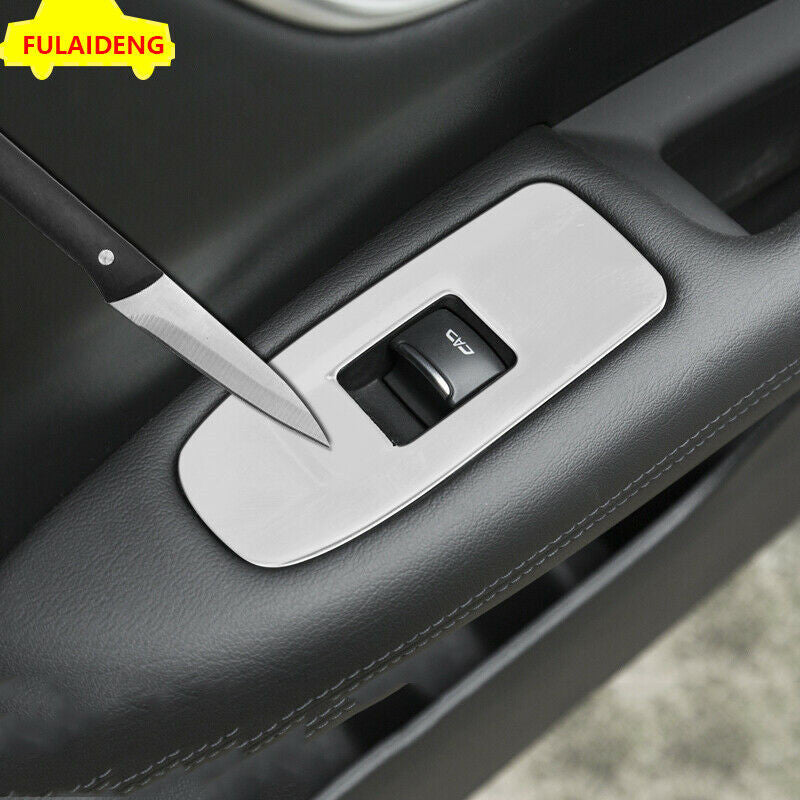 for Cadillac XT5 2016-2020 Silver interior window lift panel switch cover trim