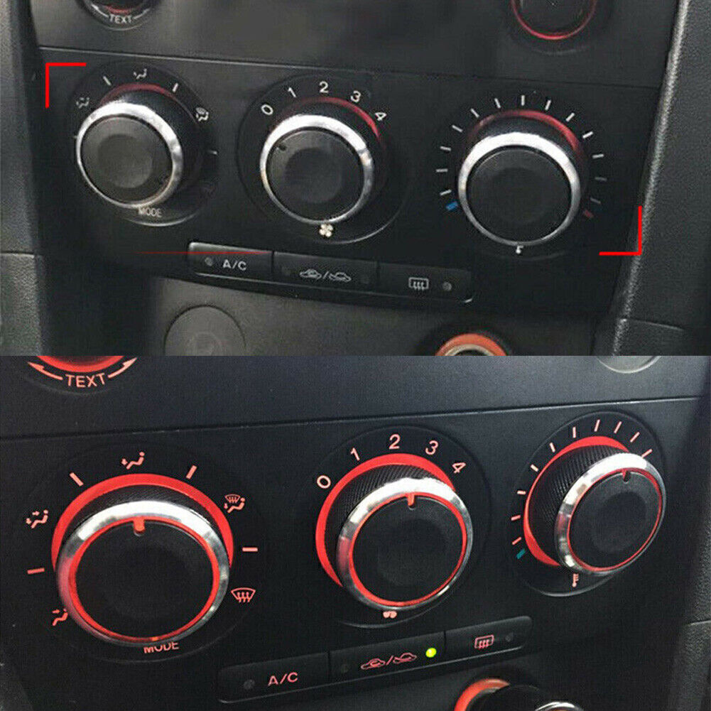 3Pcs Air Condition A/C Panel Control Switch Knob Cover Fit for MAZDA 3 M3 2004-2009