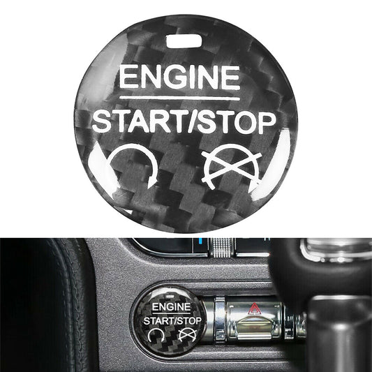 Motor Start Stop Knopf Abdeckung Trim Fur for Ford for Mustang 2015-2022 Schwarz