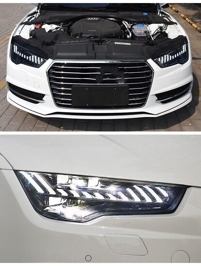 LED headlight assembly suitable for Audi A7, C7, RS7 2011-2018 sequential turning.