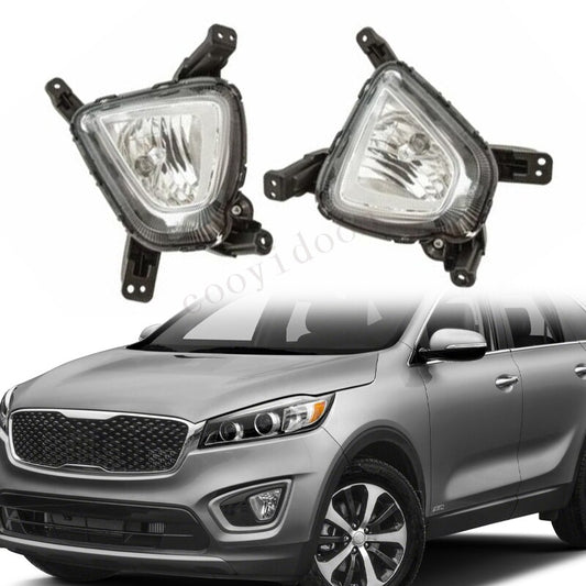 A pair of front-wheel drive fog lights, halogen LH RH, suitable for 2016 - 2018 for Kia Sorento LX/EX.