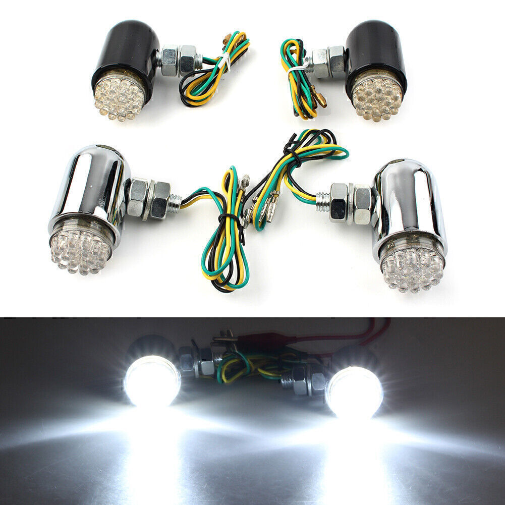 2x Custom Chrome Brake Running Turn Signal Tail Light Motor For Cruiser 2-color