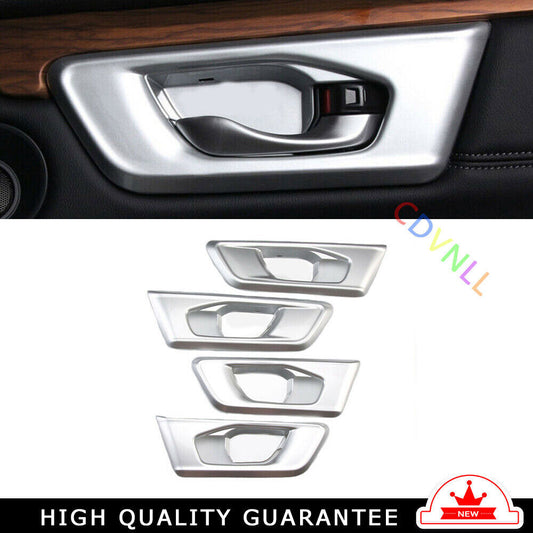 Inner Door Handle Bowl Cover Trim 4PCS for Honda CRV CR-V 2017-2022 Matte Silver