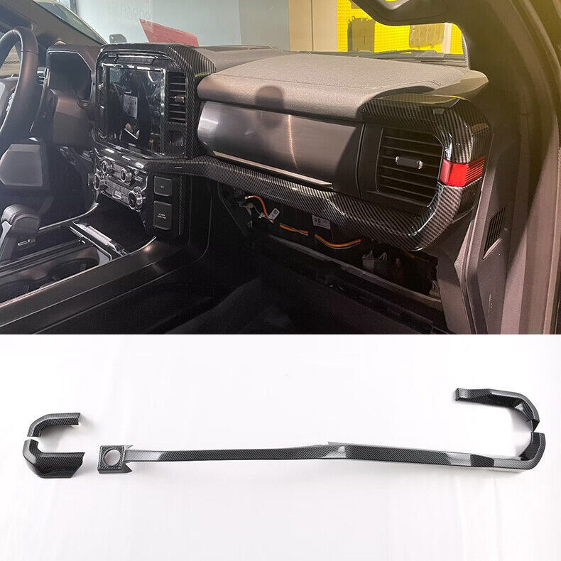 For 2021-2023 for Ford F150 F-150 Carbon Fiber Center Console Dash Panel Cover Trim