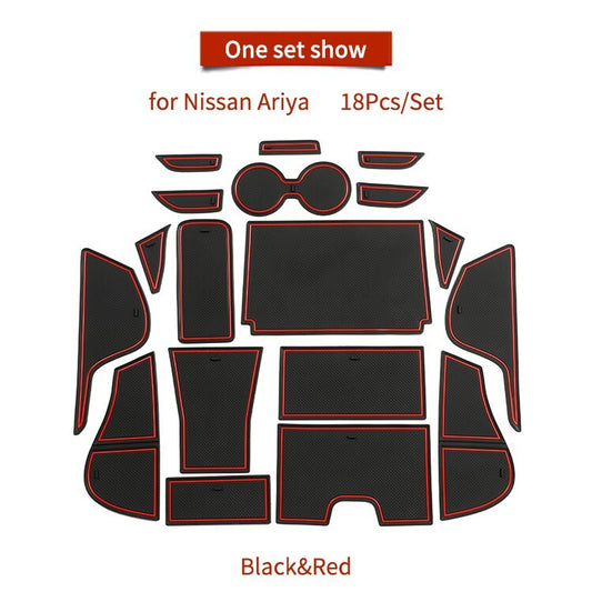 Anti-Slip Gate Slot Mat for Nissan ARIYA 2022 2023 Car Door Groove Pad Red