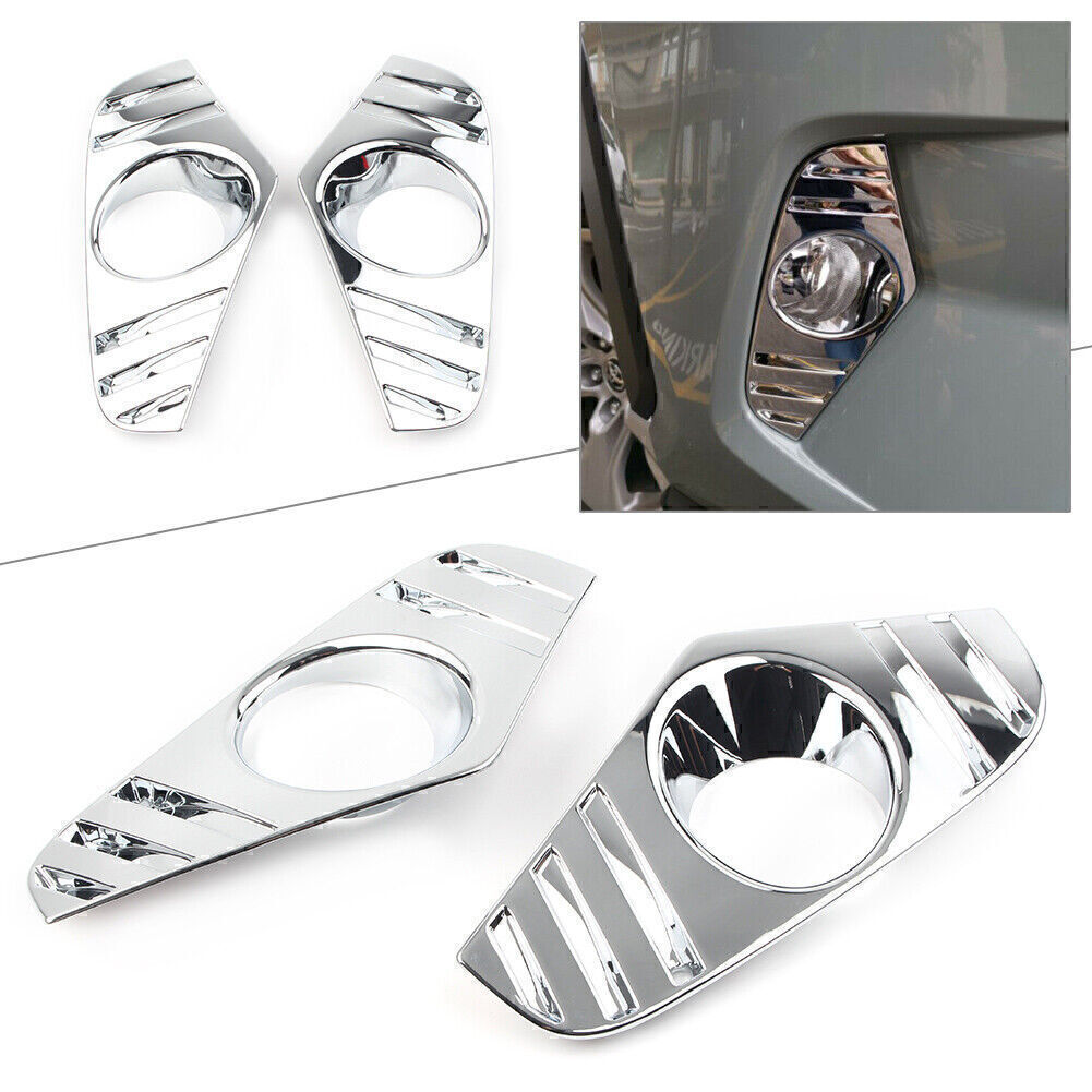 2-piece front fog light cover trim with chrome accents suitable for the all-new for Toyota RAV4 2019/2020