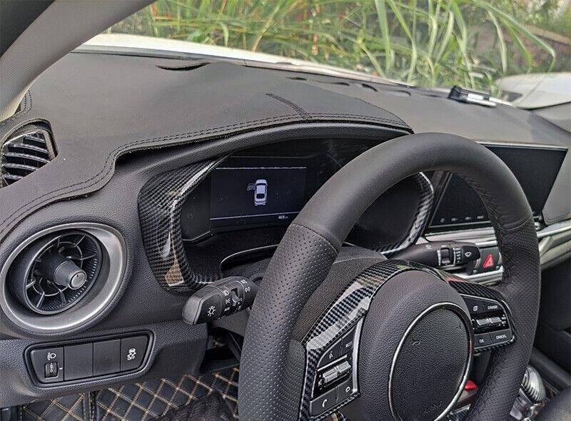 for Kia K3 Forte 2019-2023 Carbon Fiber Dash Instrument Speedometer Panel Frame