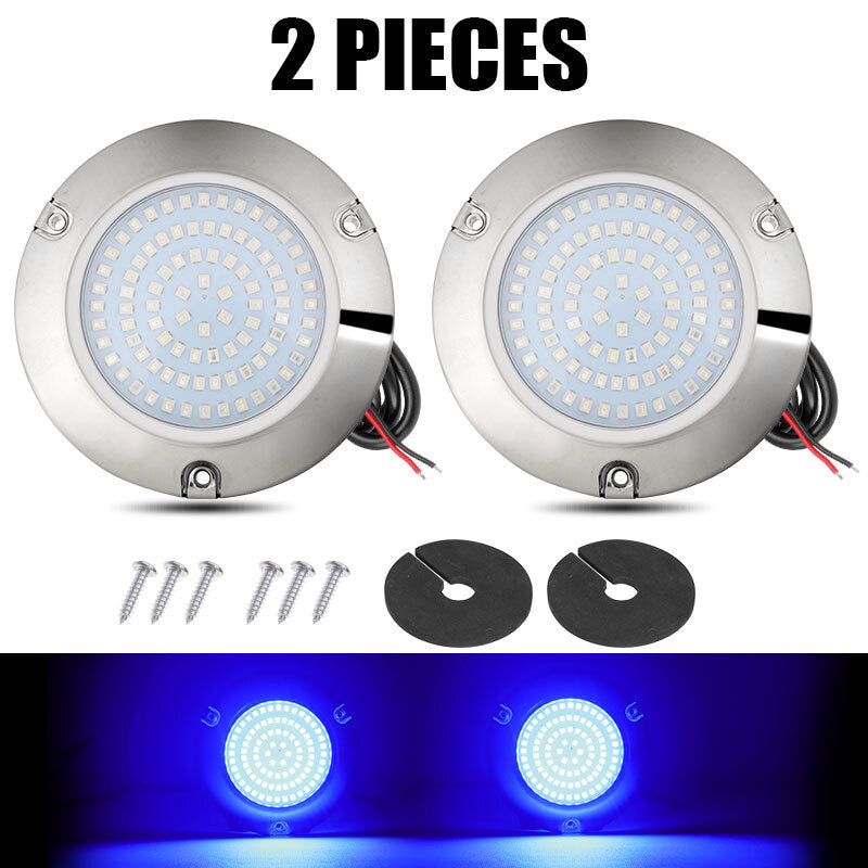 2x 90 LED Blue Underwater Pontoon Marine/Boat Transom Light IP68 Stainless Steel