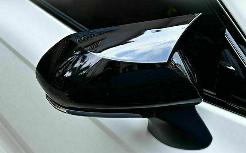 2for Toyota for Camry 2018-2023 Glossy Black OX Horn RearView Mirror Cover Trim Cap