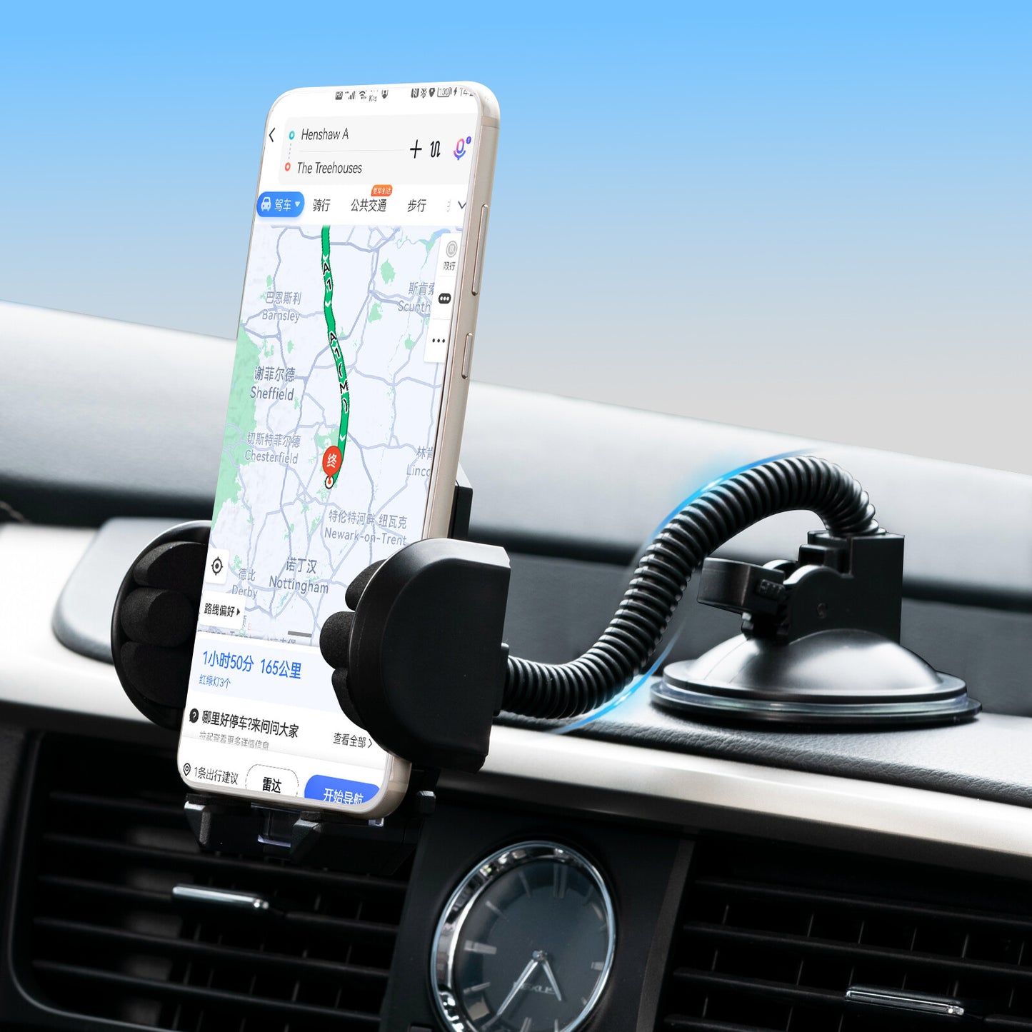 360 Degree Car Cell Phone Mount Car Dashboard for Smartphone Holder Suction Cup