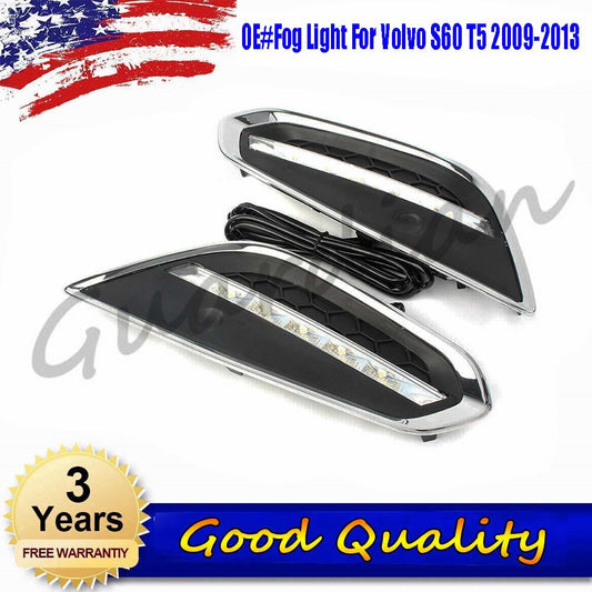 DRL Fog Lamp Front Bumper LED Daytime Running Light for Volvo S60 T5 09-13