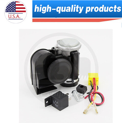 12V 300DB Loud Electric Air Horn Kit US for Turck Boat Train Motorcycles