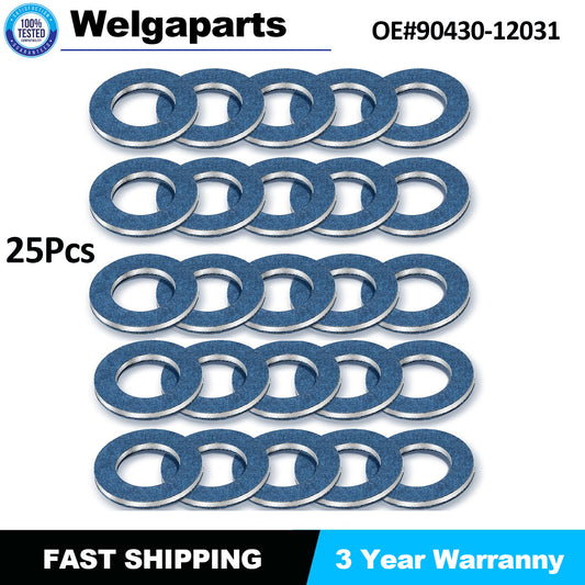 25Pcs Oil Drain Plug Gasket Crush Washer 90430-12031 for Toyota 4Runner Tundra