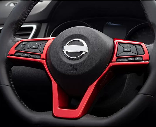 Red ABS steering wheel trim frame (3 pieces) for Nissan Sentra 2020 - 2024