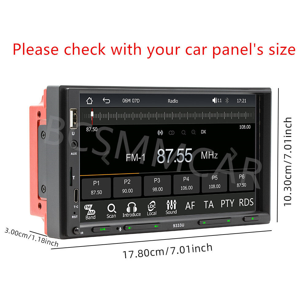 7 Double 2 DIN Car Stereo Radio MP5 Touch Screen Bluetooth FM USB Mirror Link