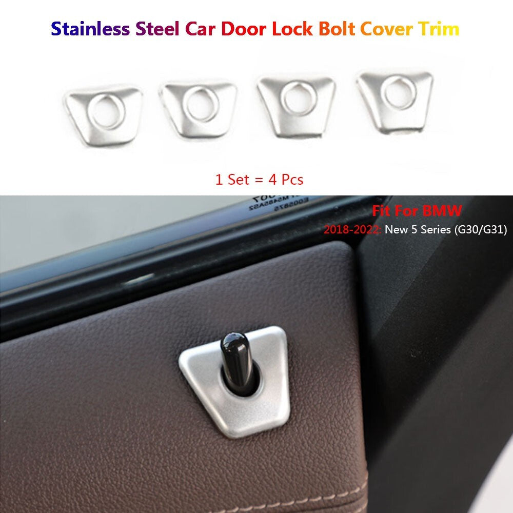 Stainless for BMW 5 Series G30 G31 Car Interior Inner Door Lock Pins Cover Trims