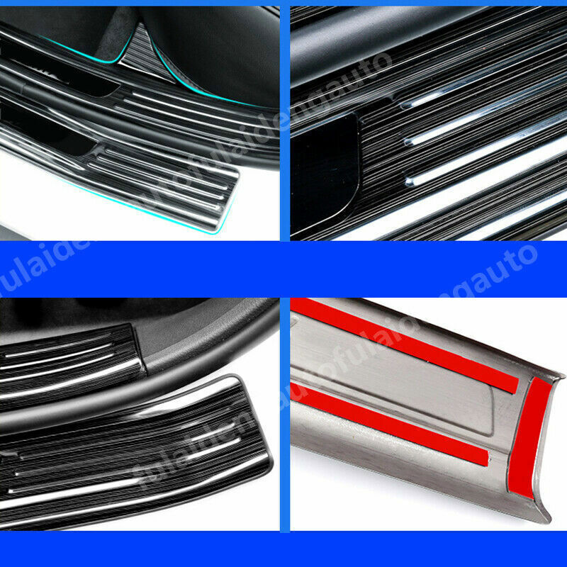 8x for Nissan Teana Altima 2019-24 Black Steel Side Door Sill Scuff Plate Cover