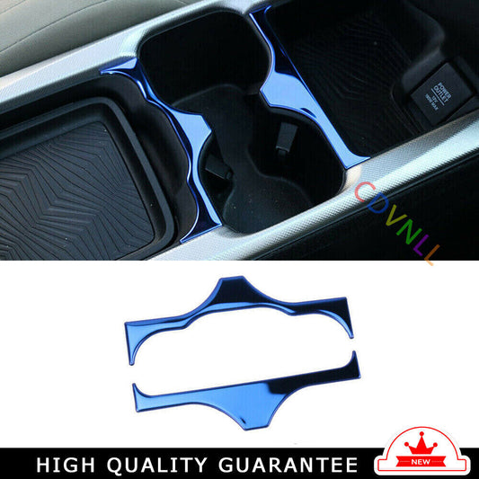Middle Console Drinking Glass Trim 2 for Honda CRV CR-V 2017-2022 Blue Titanium