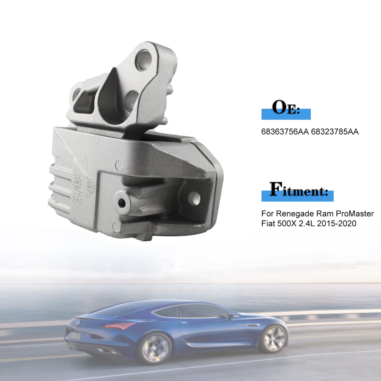 2 x Motor Mounts For 2.4L Engine for Jeep RENEGADE Automatic Transmission 2015-2021