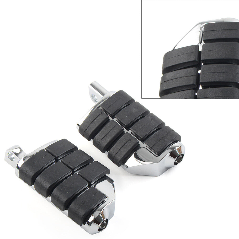 Chrome Fit for Harley Iron XL 883 1200 Dyna 32mm 1.25 Male Foot pegs Footrest Pedal