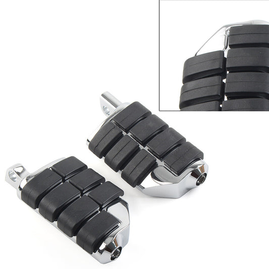 Chrome Fit for Harley Iron XL 883 1200 Dyna 32mm 1.25 Male Foot pegs Footrest Pedal