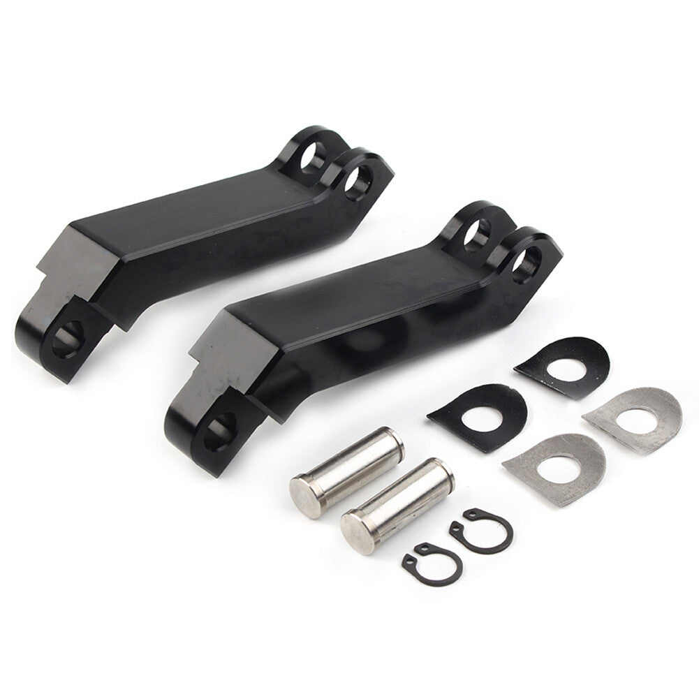 Black Cut Male Mount Foot Peg Extensions for Harley Sportster Softail Road King