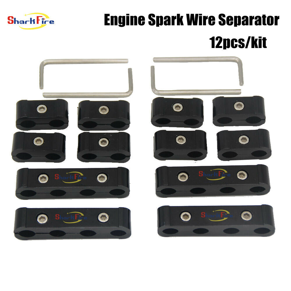 Wire separator, spark plug wire divider, aluminum black, suitable for 8/9/10 mm