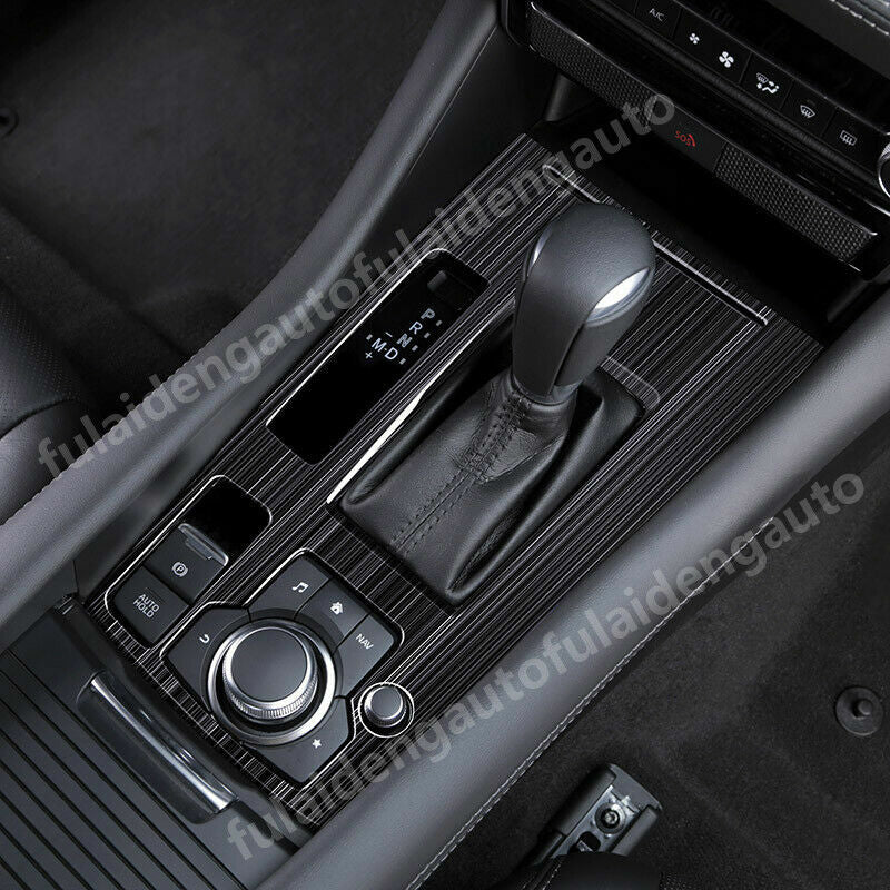 for Mazda 6 Atenza 2019-2021 Black Steel Inner Gear Shift Box Panel Cover Trim