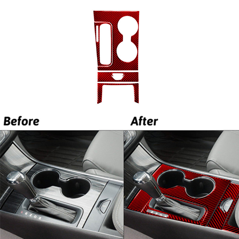 Red Carbon Fiber Gear Shift+ for Seat Button Trim Type A for Chevy Impala 2014-2020