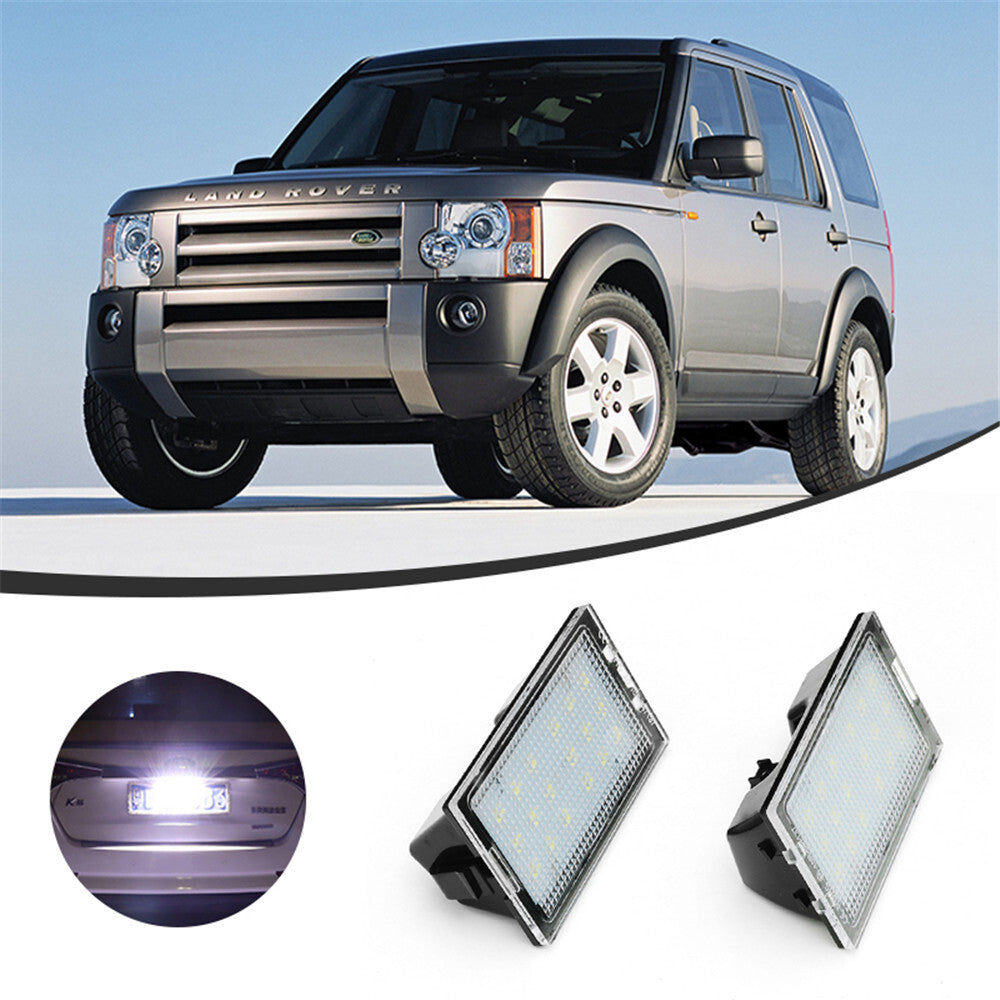 2Pcs Rear Led License Number Plate Lights Lamps for Land Rover Discovery 3 4