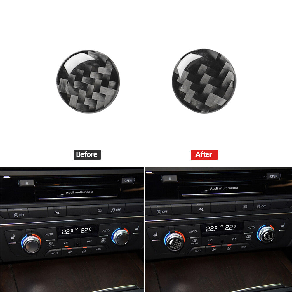 2PCS carbon fiber switch button the air conditioning trim for Audi A6 A7 2012-2018