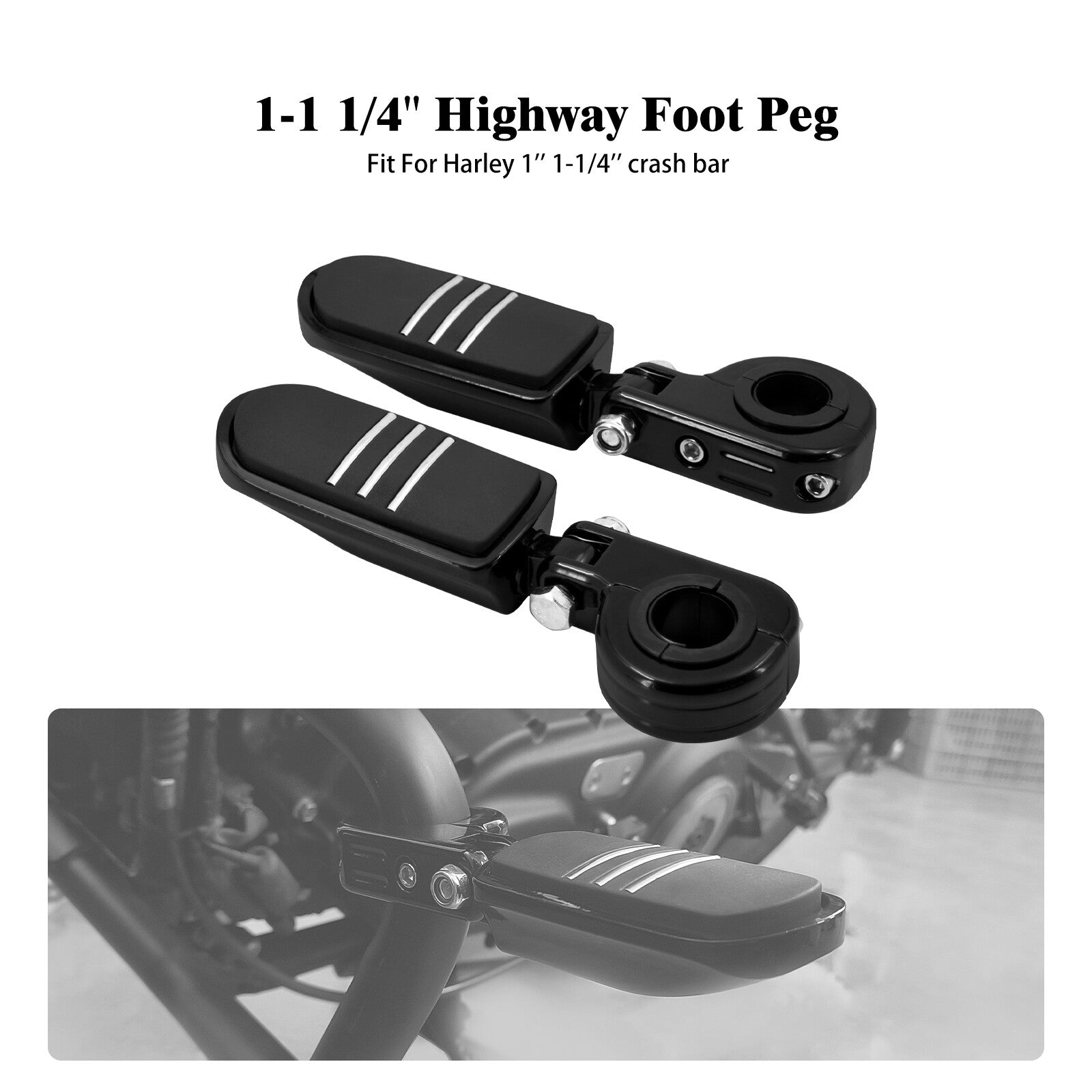 1 1/4 Engine Guards Highway Foot Pegs Mounting Clamps for Harley Electra Glide