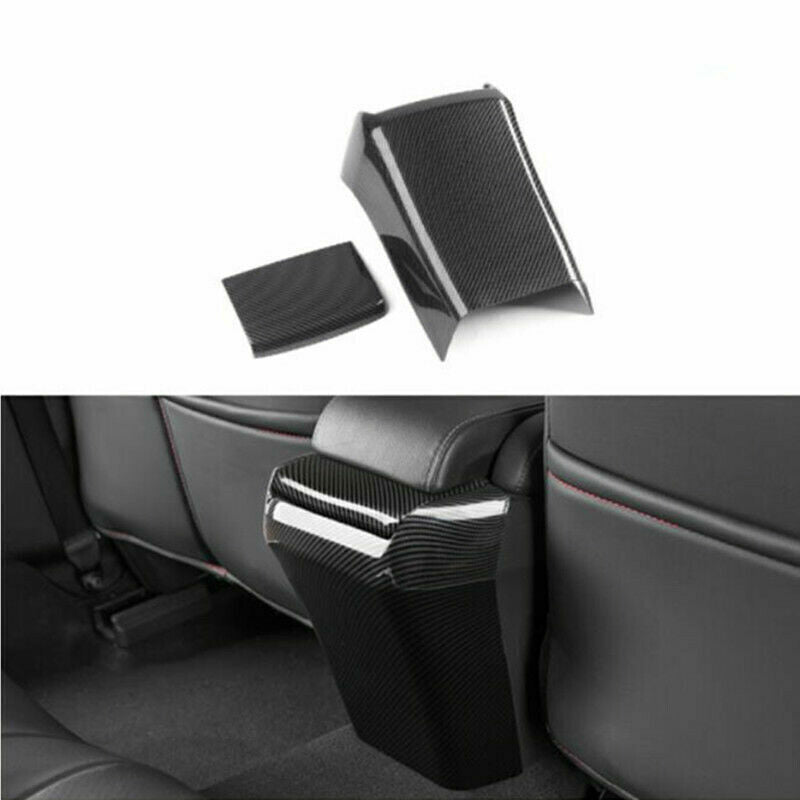 2X Carbon Fiber Interi Armrest Box Anti Kick Cover Trim for Honda for Civic 16-2021