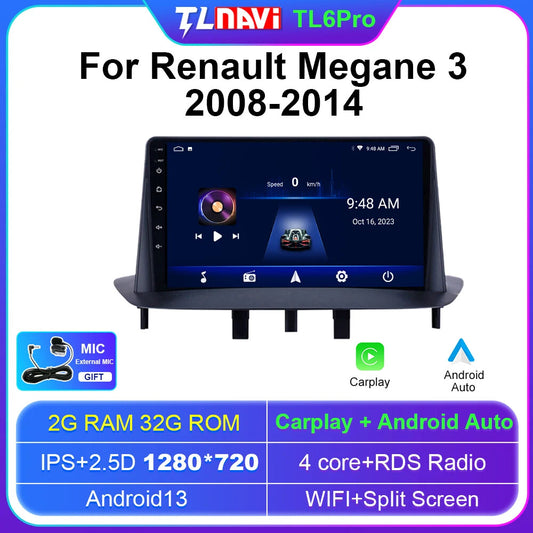 for Renault Megane 3 Fluence Car Auto Radio Multimedia Player GPS Screen
