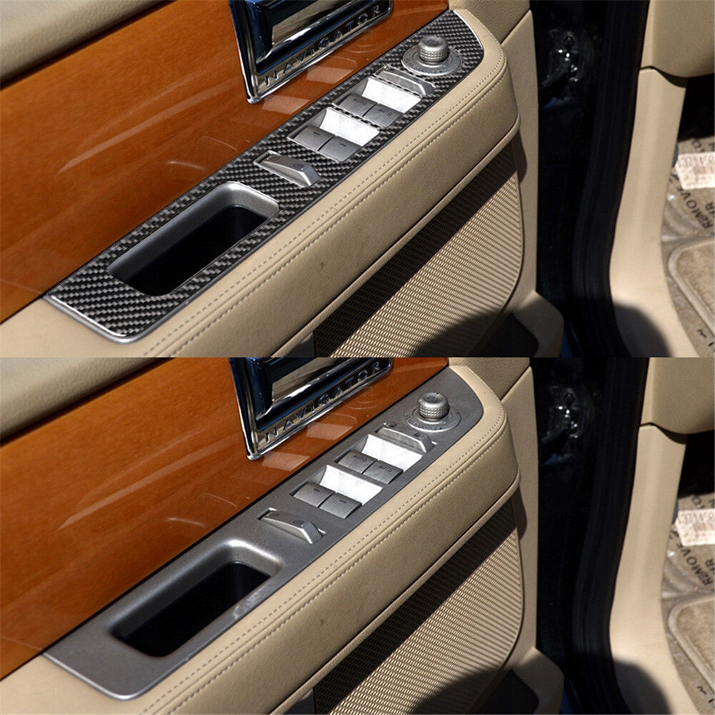 4X Carbon Fiber Interior Window Control Cover Trim for Lincoln for Navigator 2007-14