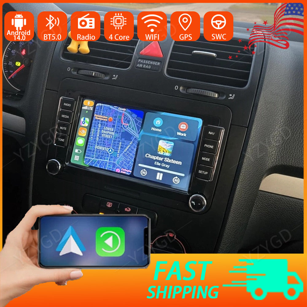 for VW for Volkswagen for Golf / for Tiguan 7 Car Stereo Radio GPS Apple Carplay Android 14