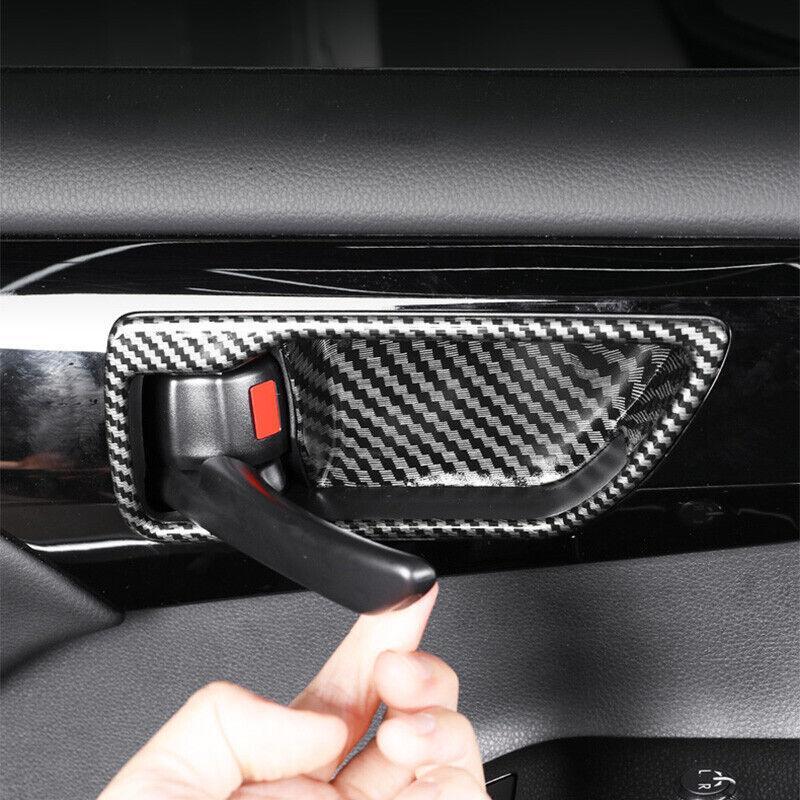Carbon Fiber Style Inner Door Bowl Cover 4pc Fit for Toyota Highlander 2020-2023