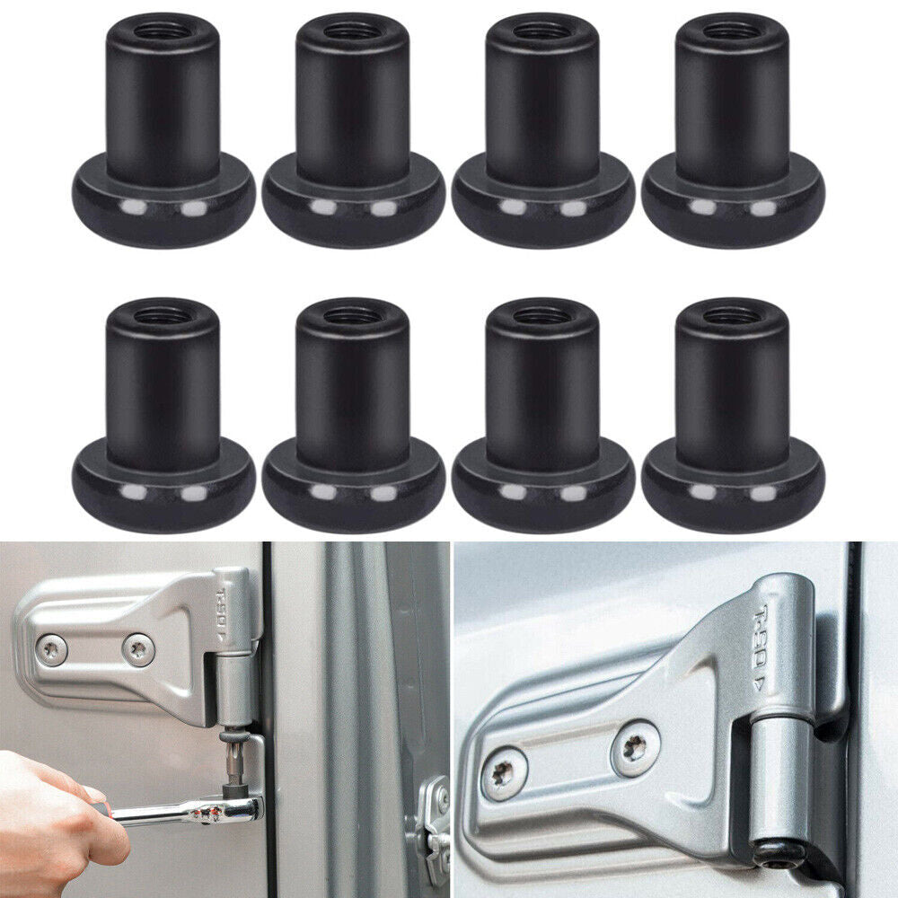 8Pcs Door Hinge Nuts for Jeep for Wrangler JK JKU JL JLU Sports 2/4 -Door 2007-2021)