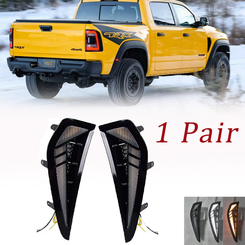 Front LED side marker lights, drive lights, and turn signals for Ram 1500 TRX 2022-2024