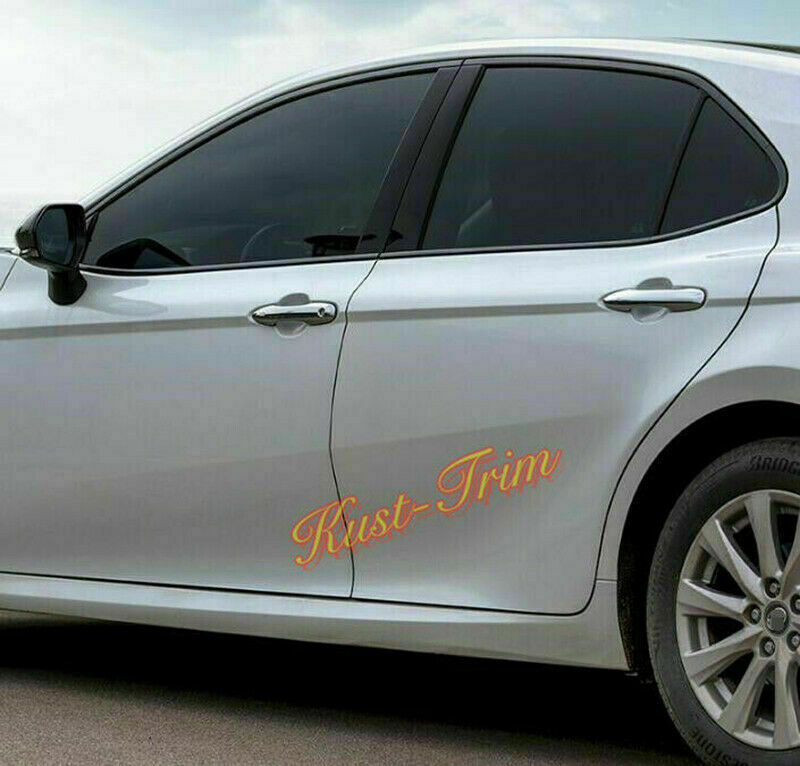 10X for Toyota for Camry 2018-2022 Black Car Window Trim Strip Molding Cover Steel