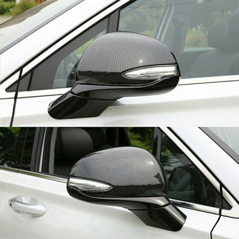 for Hyundai Santa Fe 19-22 Carbon Fiber Side Door Rearview Mirror Cover Trim Cap