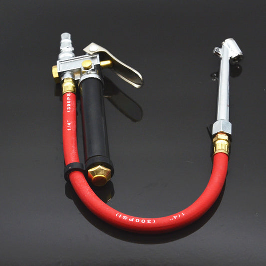 Commercial Dual Head Tire Gun Inflator Air Chuck Pressure Gauge Car Truck Tool