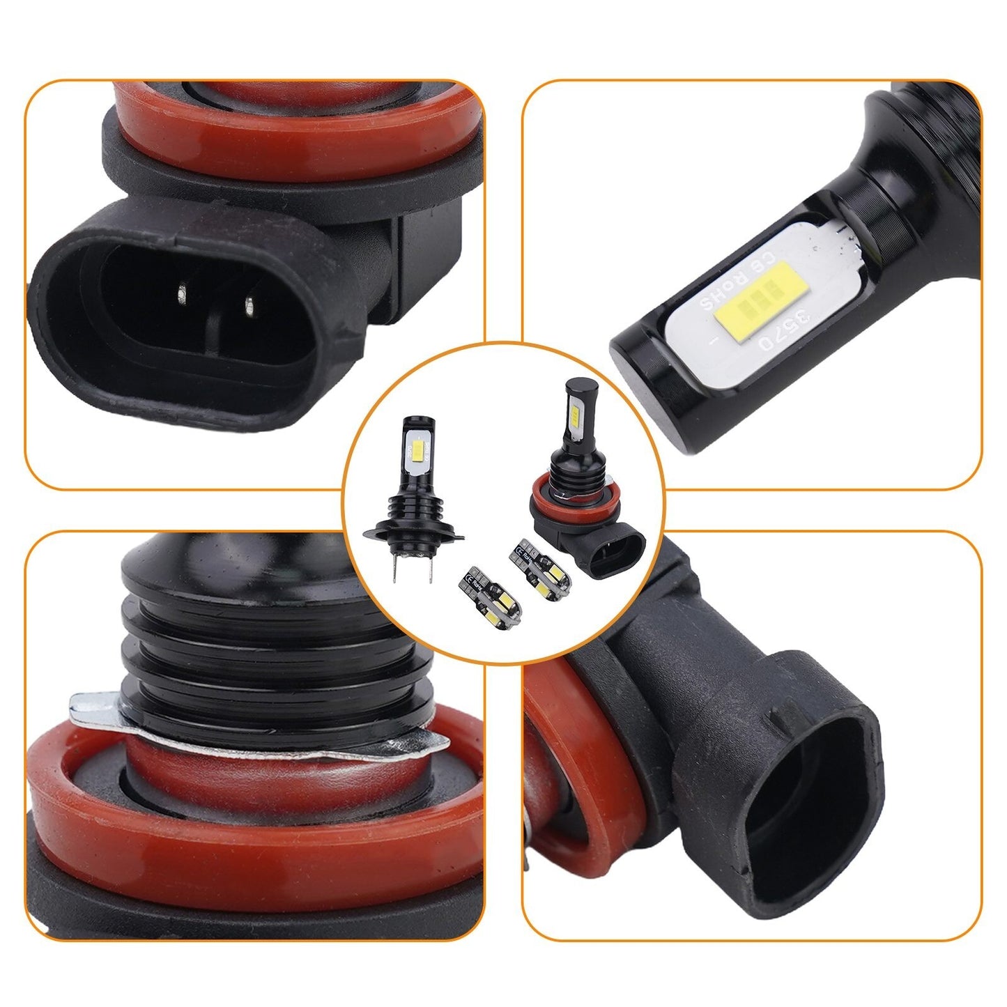 4pcs LED Headlight Parking Light Bulbs White Fit for Suzuki GSXR 600 750 2011-20